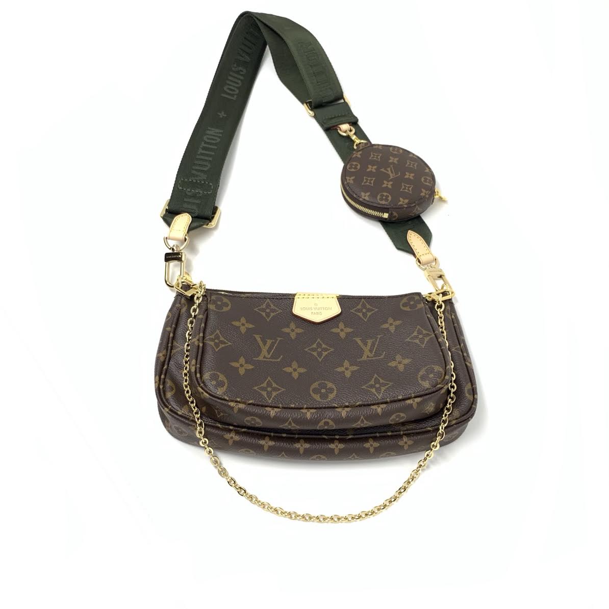 louis vuitton with green strap