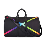 Louis Vuitton Black Taiga Rainbow Keepall Bandouliere 50 Virgil Abloh Luxury Consignment From Runway With Love