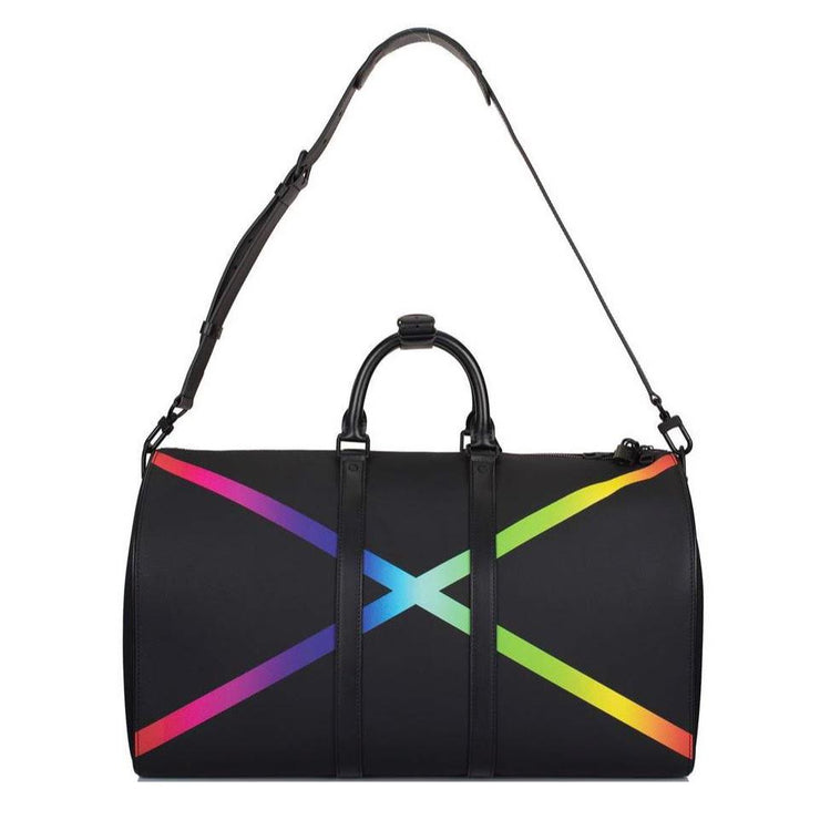 Louis Vuitton Black Taiga Rainbow Keepall Bandouliere 50 Virgil Abloh Luxury Consignment From Runway With Love