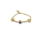 Louis Vuitton Gamble charm Bracelet gold blue