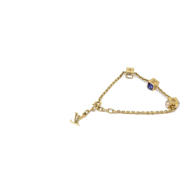 Louis Vuitton Gamble charm Bracelet gold blue