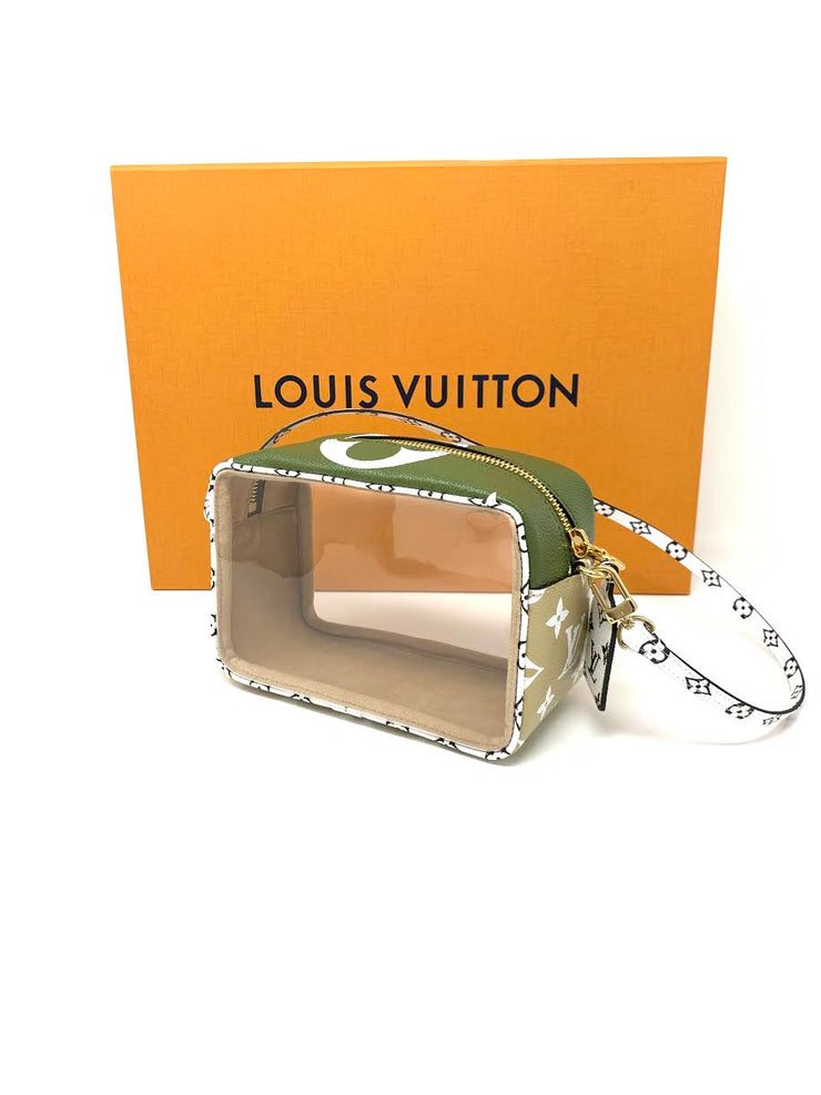 Louis Vuitton Giant Monogram Beach Pouch in Khaki Green Designer Consignment From Runway With Love