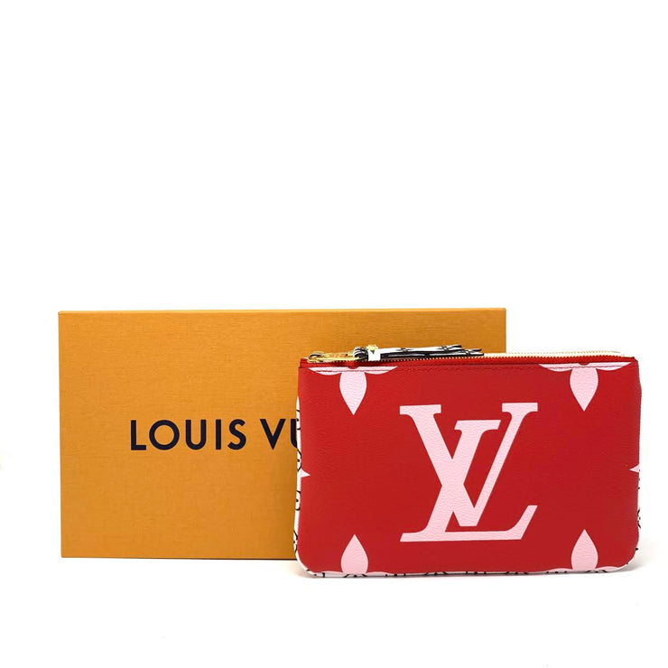LOUIS VUITTON Monogram Giant Double Zip Pochette Rouge 1289637