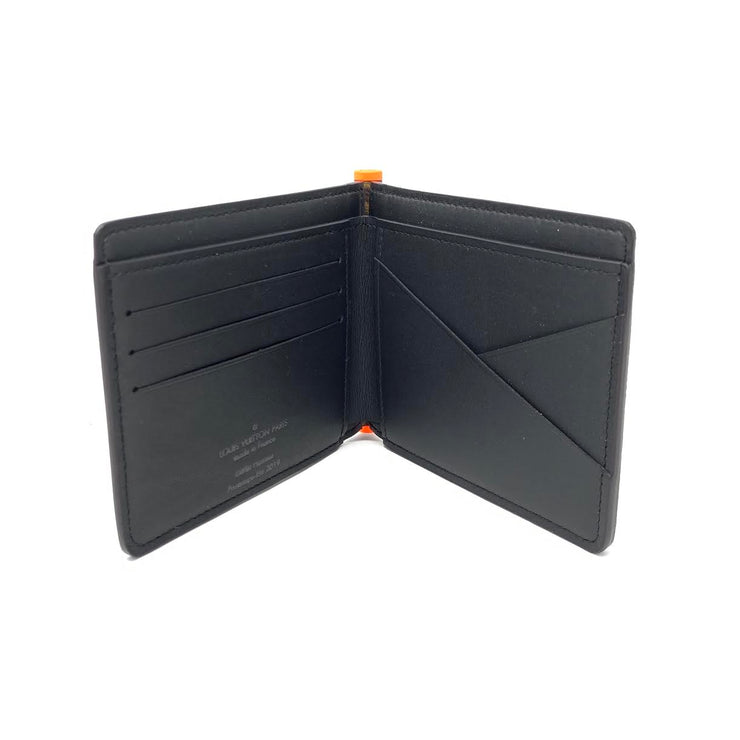 orange and black louis vuittons wallet