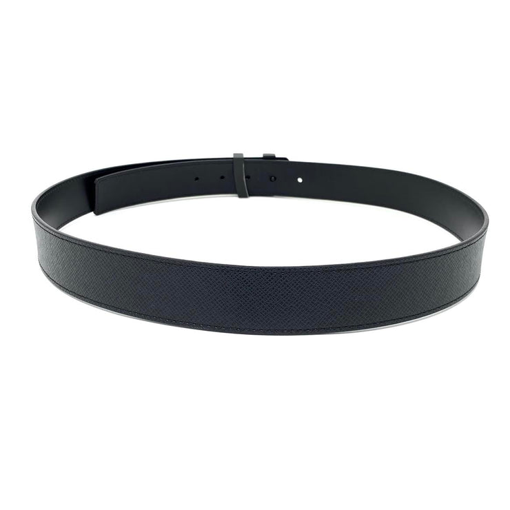 Louis Vuitton Black Taiga Leather LV Initiales Belt 95CM Louis