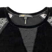 Maje Polka Black T-shirt velvet Consignment shop from runway with love