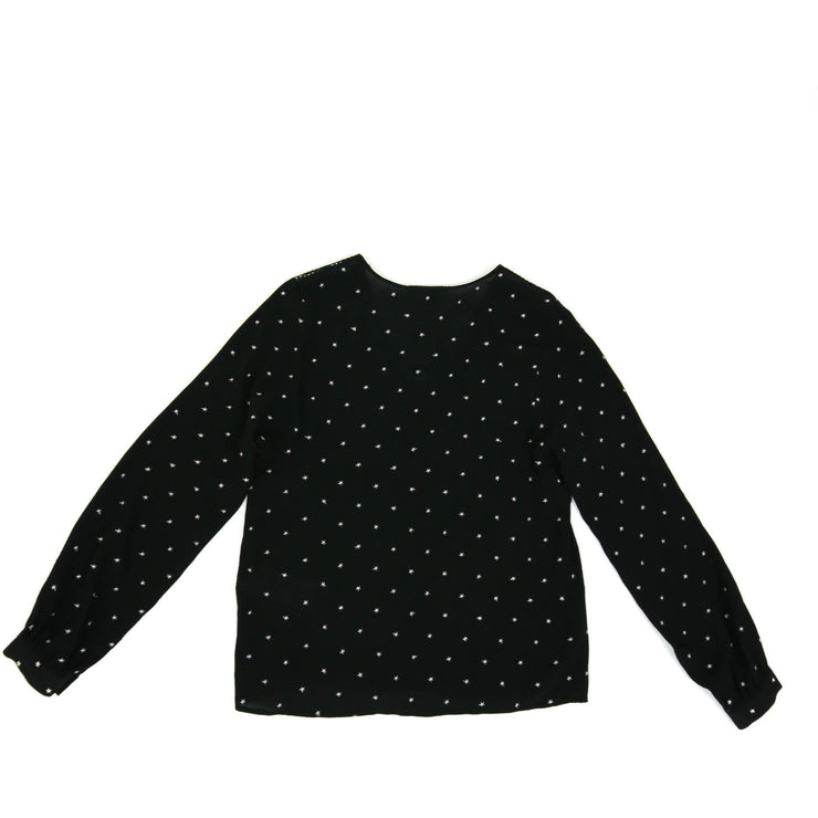 Maje Black Long Sleeve Top white stars