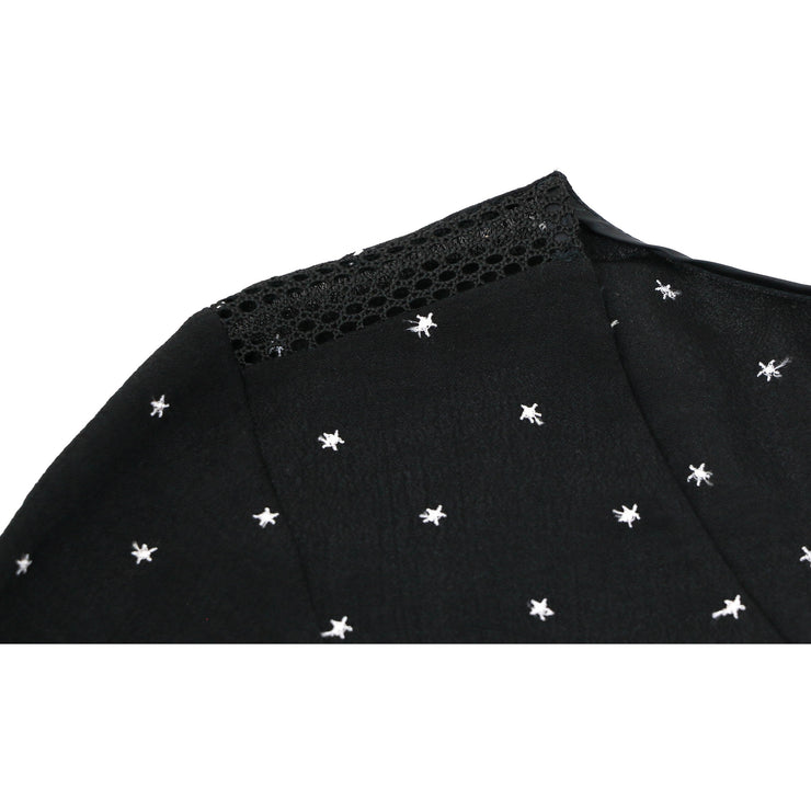Maje Black Long Sleeve Top white stars