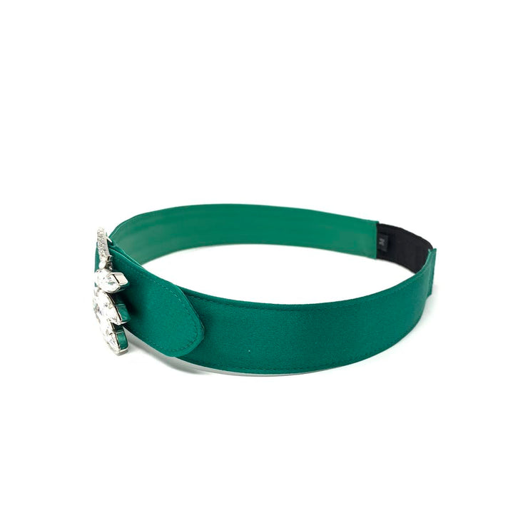 Miu Miu Crystal Buckle Headband Emerald Green Prada Gucci Hairband From Runway With Love