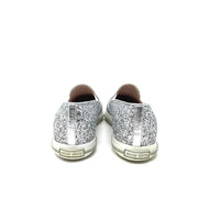 Miu Miu Glitter Sparkle Slip-On Sneakers Silver Consignment Shop From Runway With Love