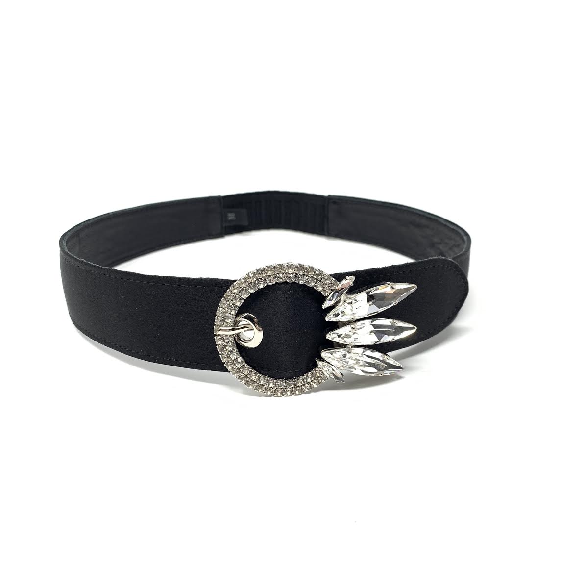 Miu Miu Crystal Buckle Headband in Black w/ Tags