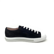 Miu Miu Black Suede Low-Top Sneakers Designer Consignment From Runway With Love