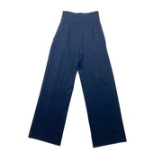 Navy blue Emporio Armani wool high-rise wide-leg pants Consignemtn Shop From Runway With Love
