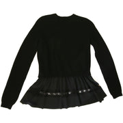 Black No. 21 sweater ruffle trim lace detail