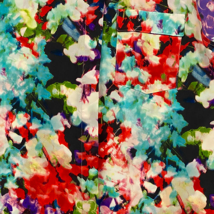 Multicolored Parker silk sleeveless top button up floral 
