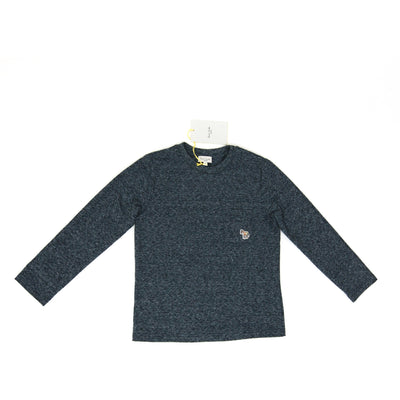 kids Paul Smith Grey Long Sleeve Shirt with Zebra 
