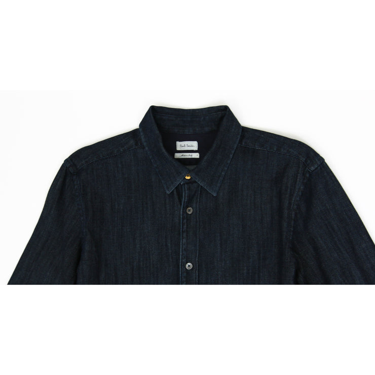 Paul Smith dark blue denim button down shirt mens