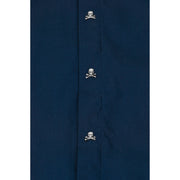Philipp Plein skull button down blue