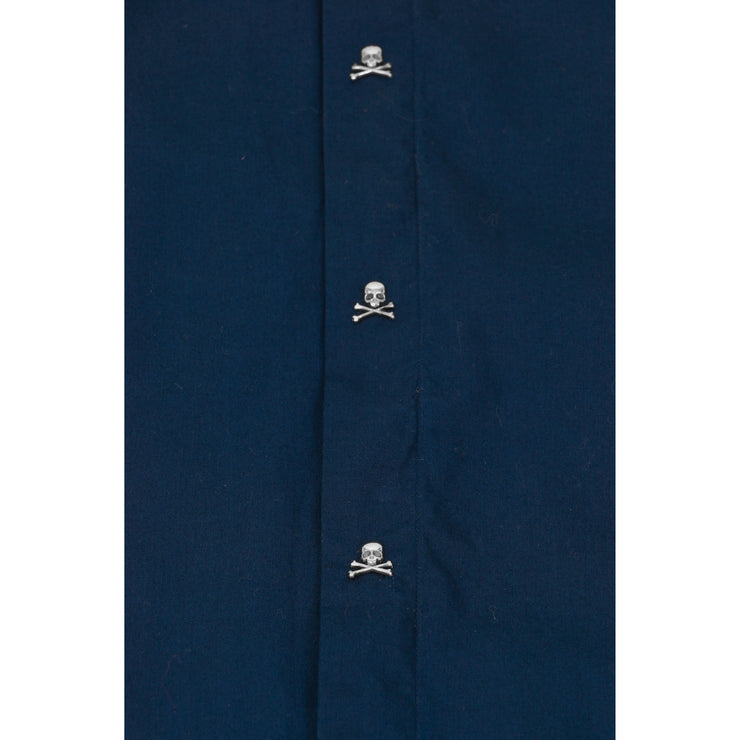 Philipp Plein skull button down blue