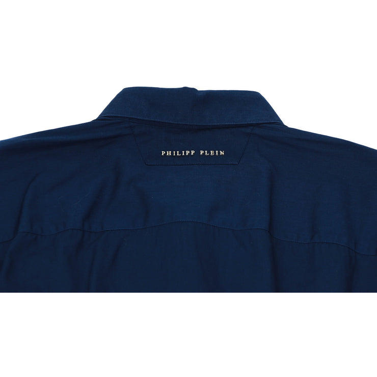 Philipp Plein skull button down blue