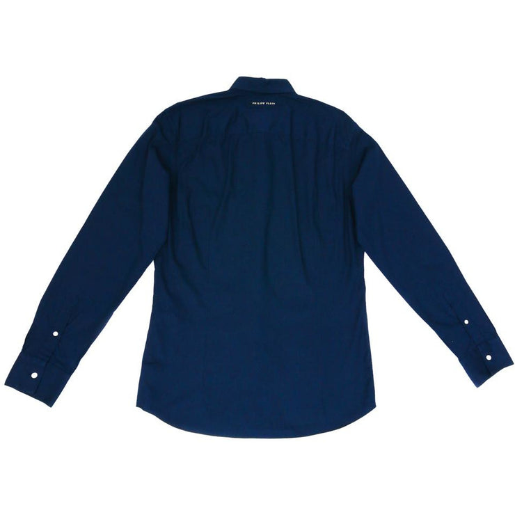 Philipp Plein skull button down blue