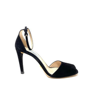 Prada Suede Ankle Strap Sandals Black Consignment Shop From Runway With Love