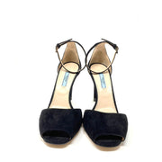 Prada Suede Ankle Strap Sandals Black Consignment Shop From Runway With Love