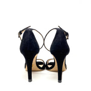 Prada Suede Ankle Strap Sandals Black Consignment Shop From Runway With Love