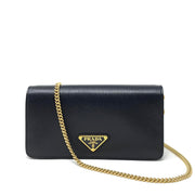 Prada Vitello Move Wallet on Chain Black Bag Consignment Shop Form Runway With Love