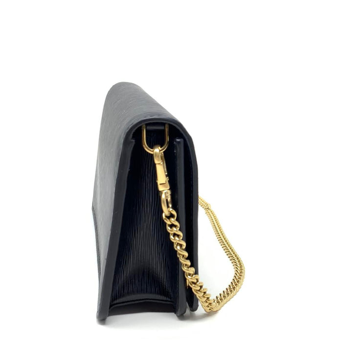 Prada Vitello Move Wallet on Chain Black Bag Consignment Shop Form Runway With Love