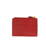 Prada Red Leather Card Holder Gold Zipper Consignment Shop From Runway With Love