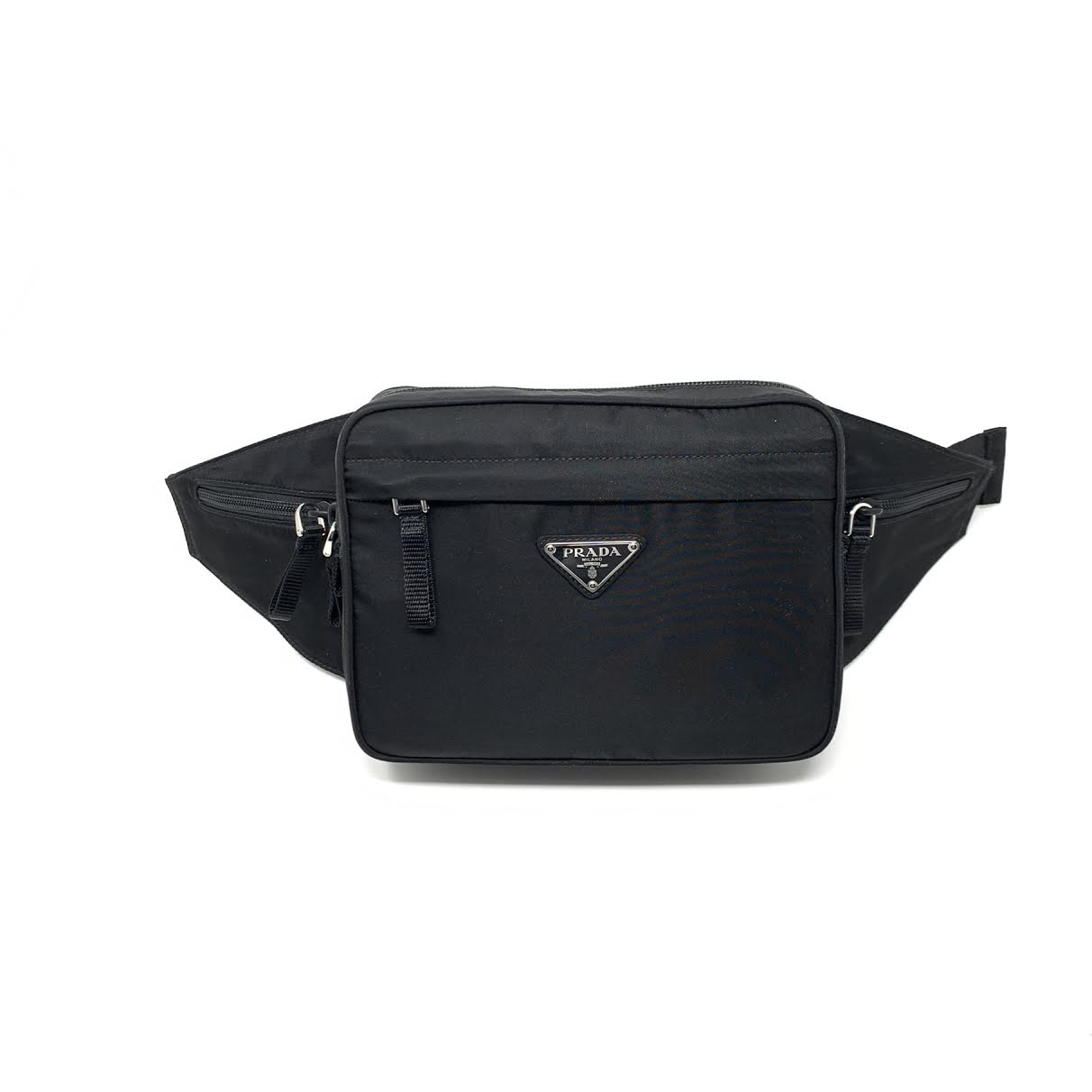 Prada - Black Nylon Tessuto Canvas Belt Waist Bag Pouch - - Catawiki