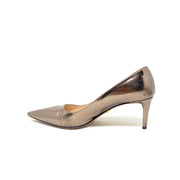 Prada Metallic Pointed-Toe Pumps Gold Heels Consignment Shop From Runway With Love