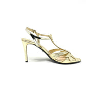 Prada Multiple Strap Sandals Gold Leather Consignment Shop From Runway With Love