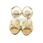 Prada Multiple Strap Sandals Gold Leather Consignment Shop From Runway With Love