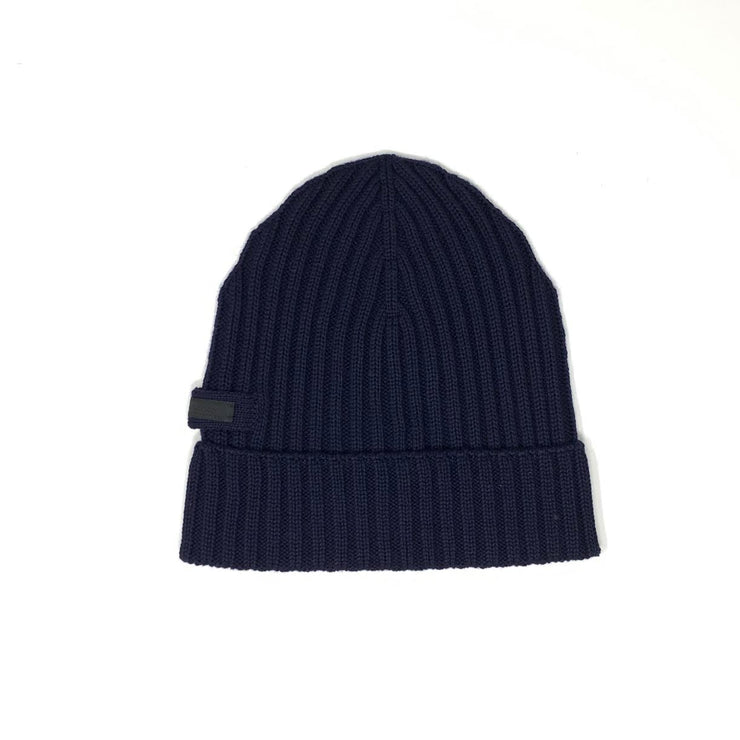 Prada Navy Blue Wool Hat Beanie Consignment Shop From Runway With Love