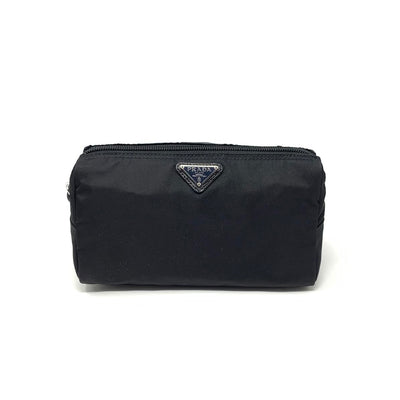 Prada Nylon Cosmetic Case Black Saffiano Consignment Shop From Runway With Love