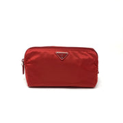 Prada Nylon Cosmetic Case Red Saffiano Consignment Shop From Runway With Love