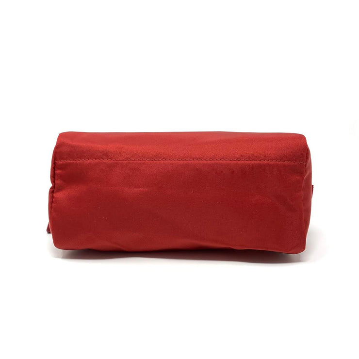 Prada Nylon Cosmetic Case Red Saffiano Consignment Shop From Runway With Love