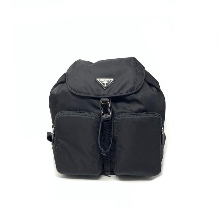 Prada Nylon Zaino Backpack Saffiano Trimmed Black Consignment Shop From Runway With Love