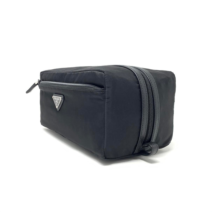 Prada Nylon Toiletry Bag Black Saffiano Consignment Shop From Runway With Love