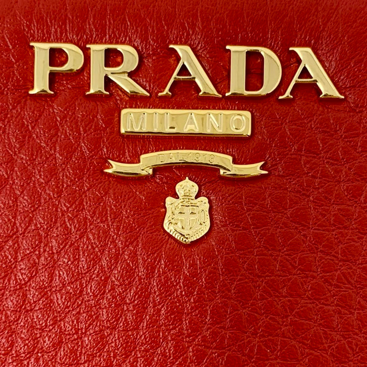 Prada Continental Wallet Red Leather Consignment Shop From Runway With Love