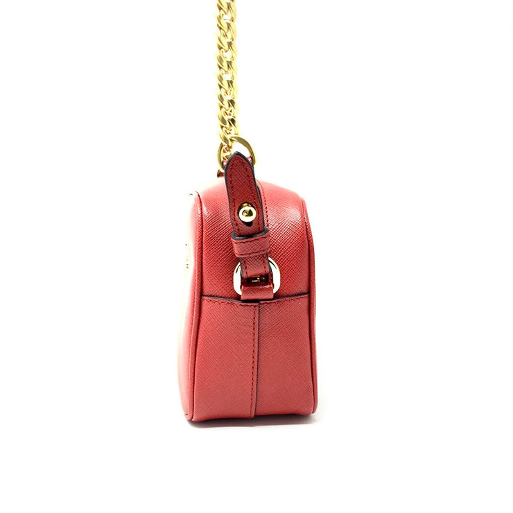 Prada Saffiano Camera Crossbody Leather Red Gold Consignment Shop From Runway With Love