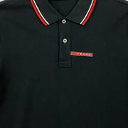 Prada Short Sleeve Polo Shirt Logo Black Consignment Shop From Runway With Love