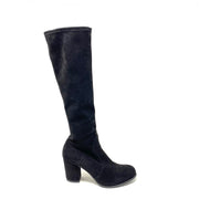 Prada Suede Knee-High Boots Black Consignment Shop From Runway With Love