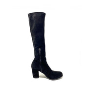 Prada Suede Knee-High Boots Black Consignment Shop From Runway With Love