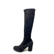 Prada Suede Knee-High Boots Black Consignment Shop From Runway With Love