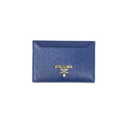 Prada Vitello Move Card Holder Blue Consignment Shop From Runway With Love