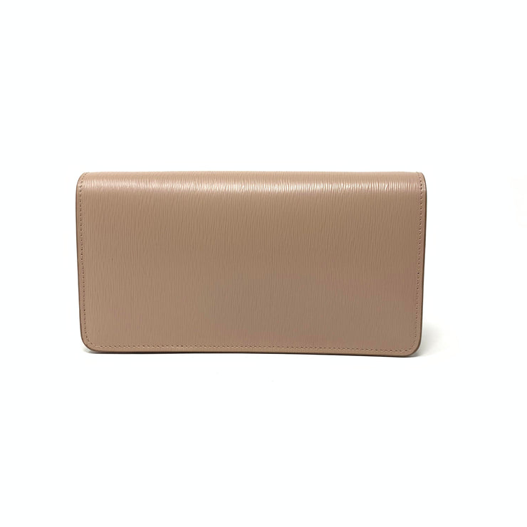 Prada Vitello Move Compact Wallet Bluette in Vitello Leather with Gold-tone  - US