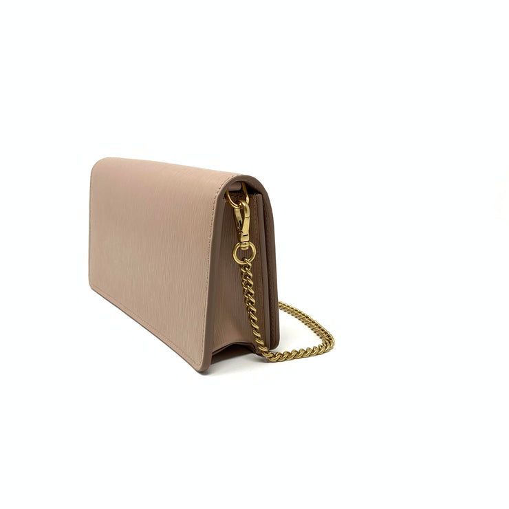 Prada Vitello Move Wallet on Chain Beige Bag Consignment Shop Form Runway With Love